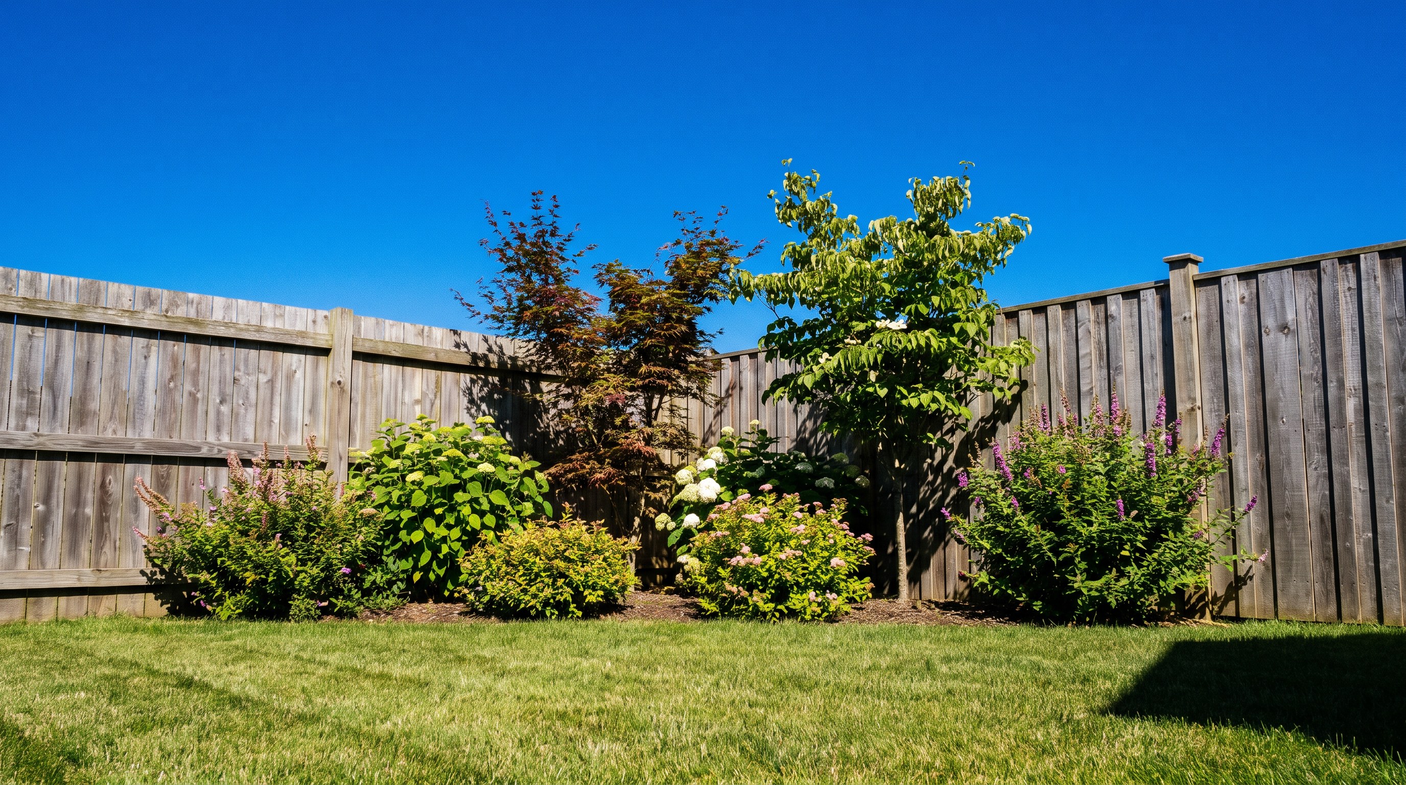 Garden reference plate, fence and light